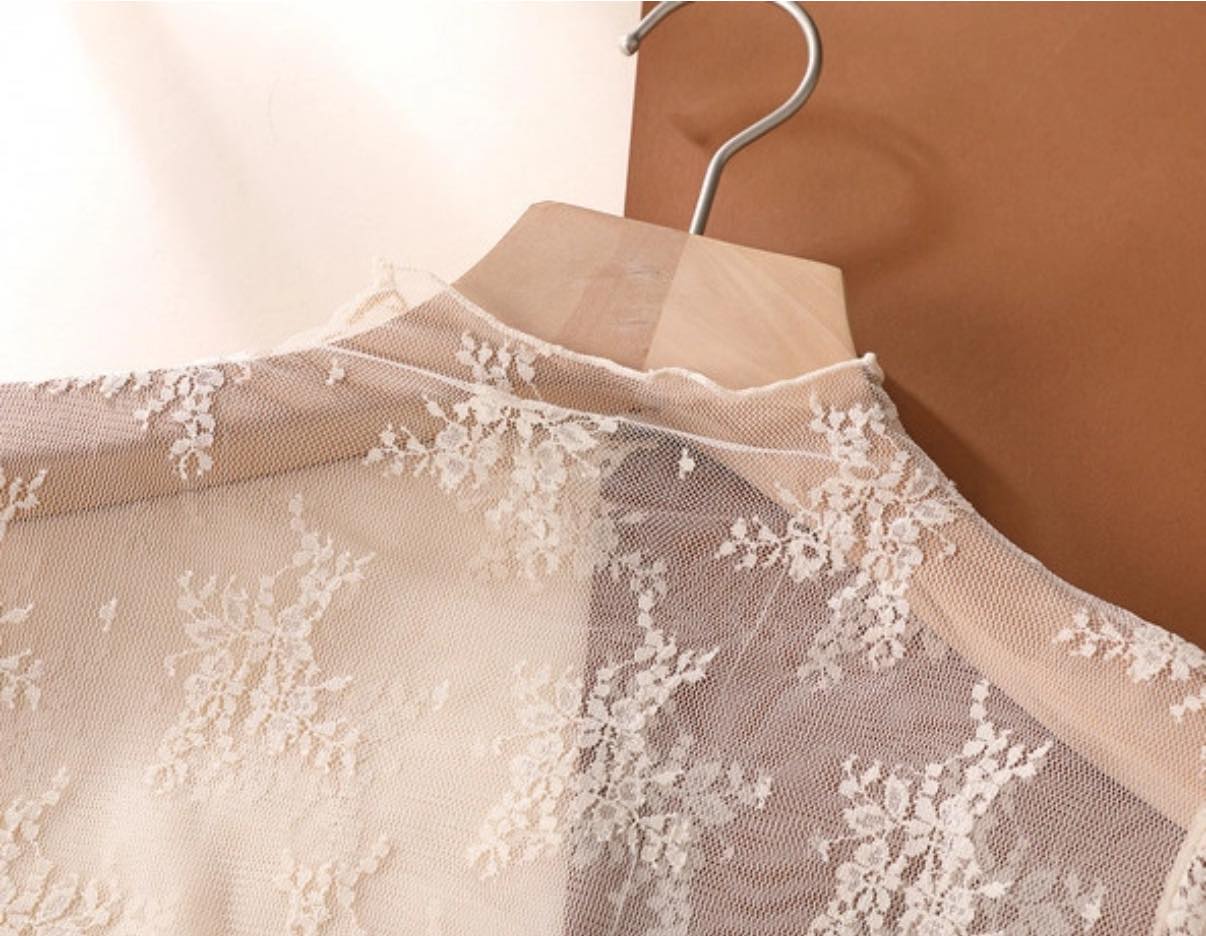 Sheer Lace Long Sleeve Top
