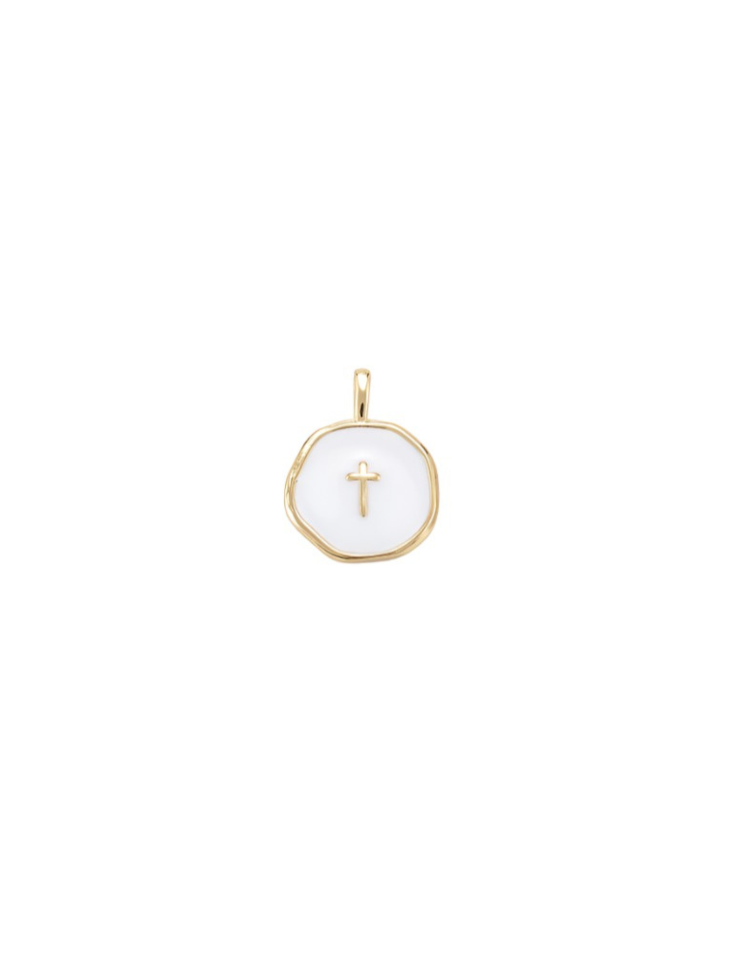 Gold Flat Cross Charm
