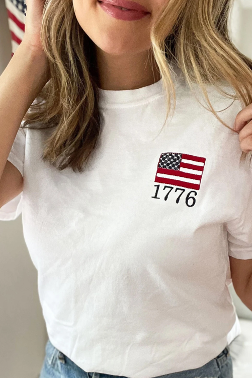 God Bless America Embroidered Tee πΊπΈ