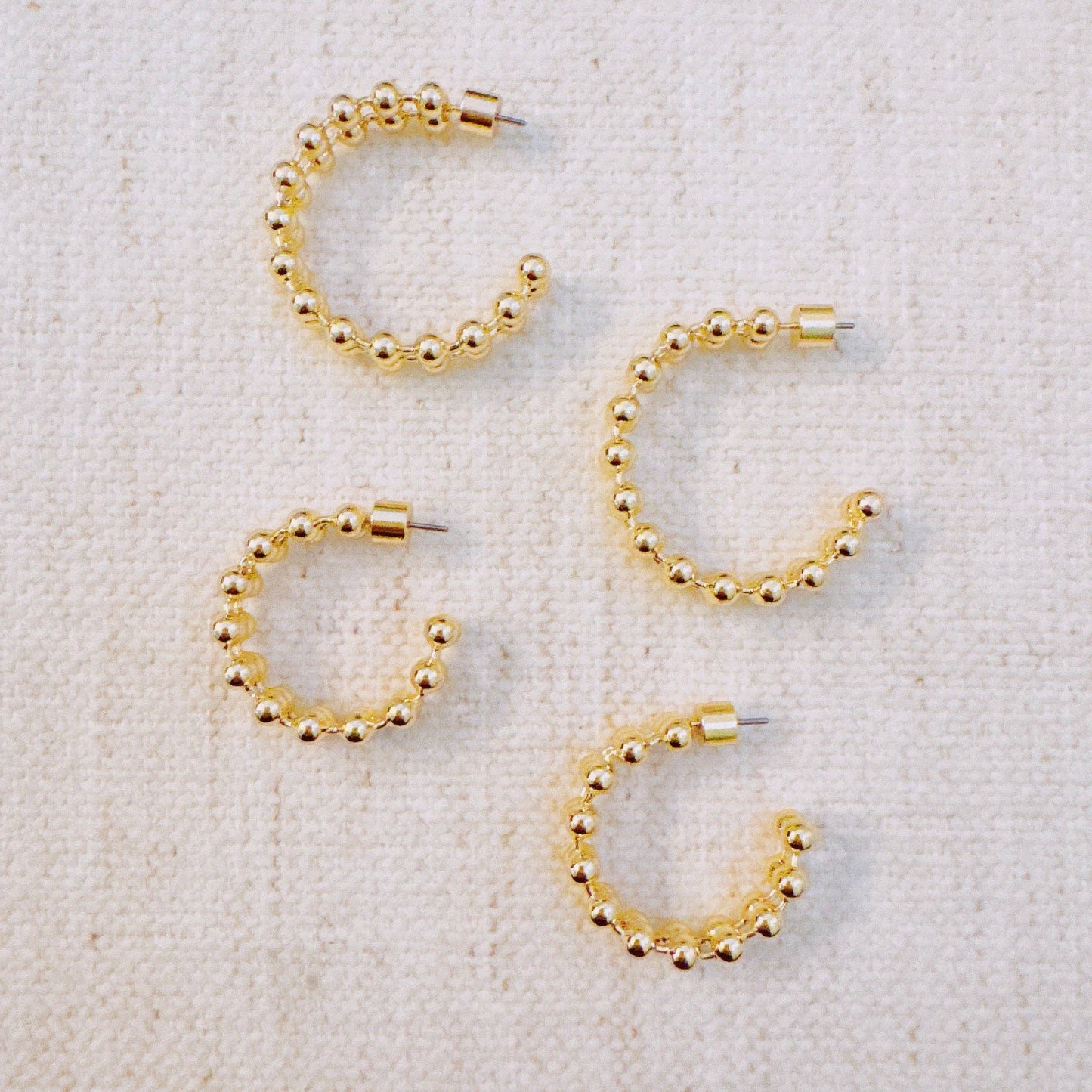 Doubled Ball Chain Hoop Earrings