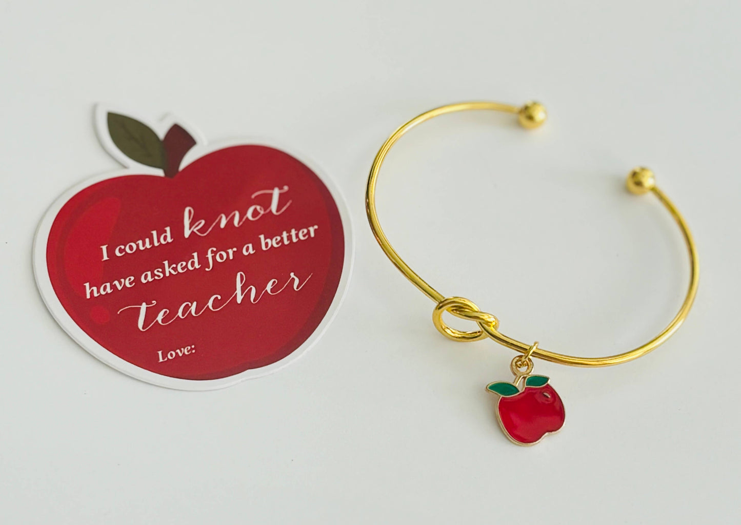 Teacher Appreciation Knot Bracelet & Stationery Tag Gift