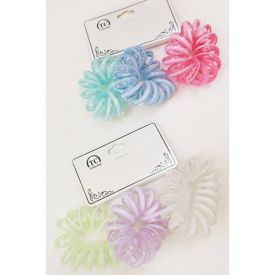 3-pack Candy Color Phone Cord Hair Tie