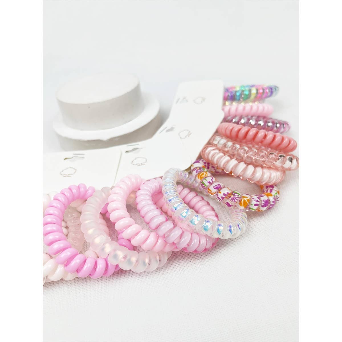 4-pack Pink Multi Spiral Hair Ties