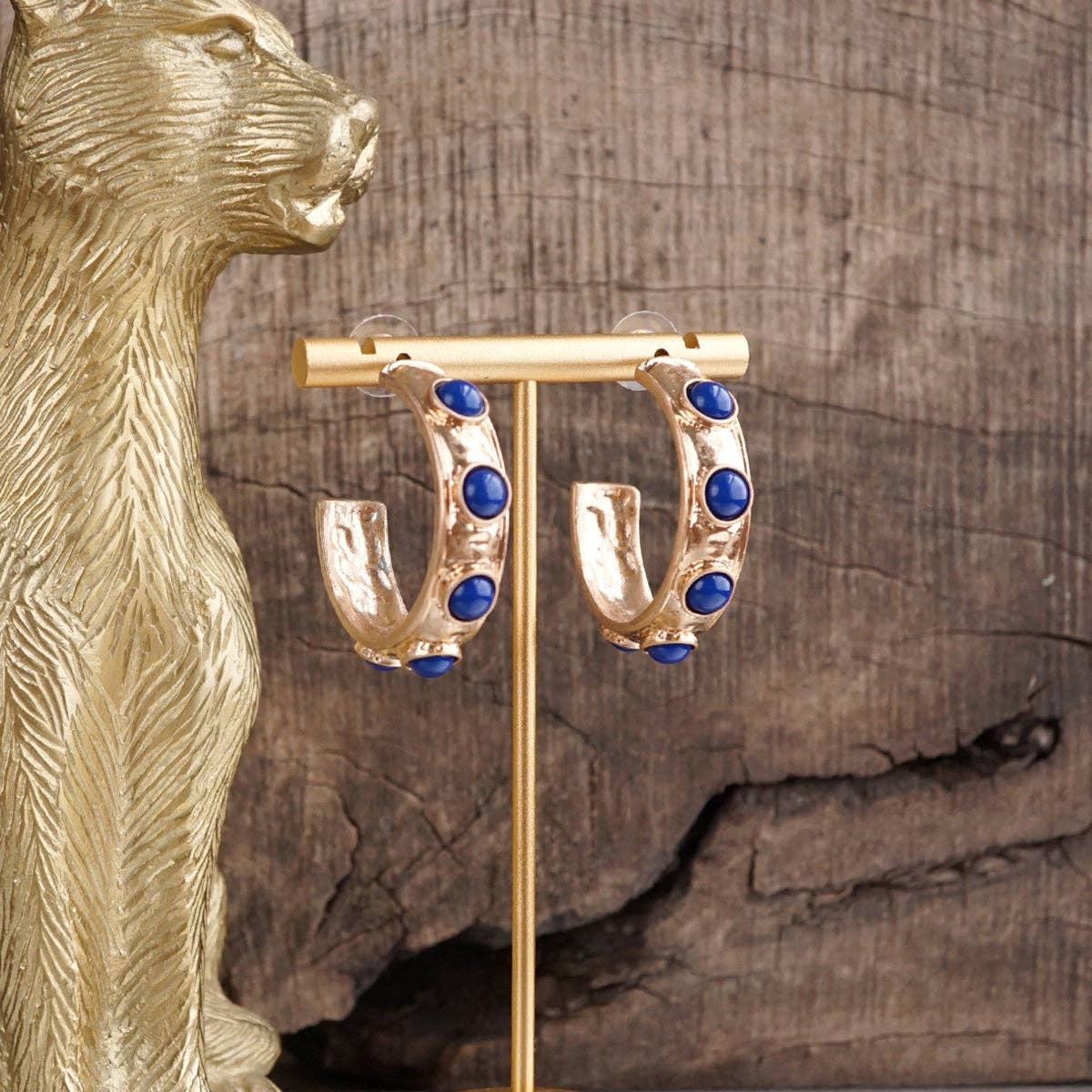 Jeweled Bubble Hoop Earrings – Colorful Acrylic Cabochons