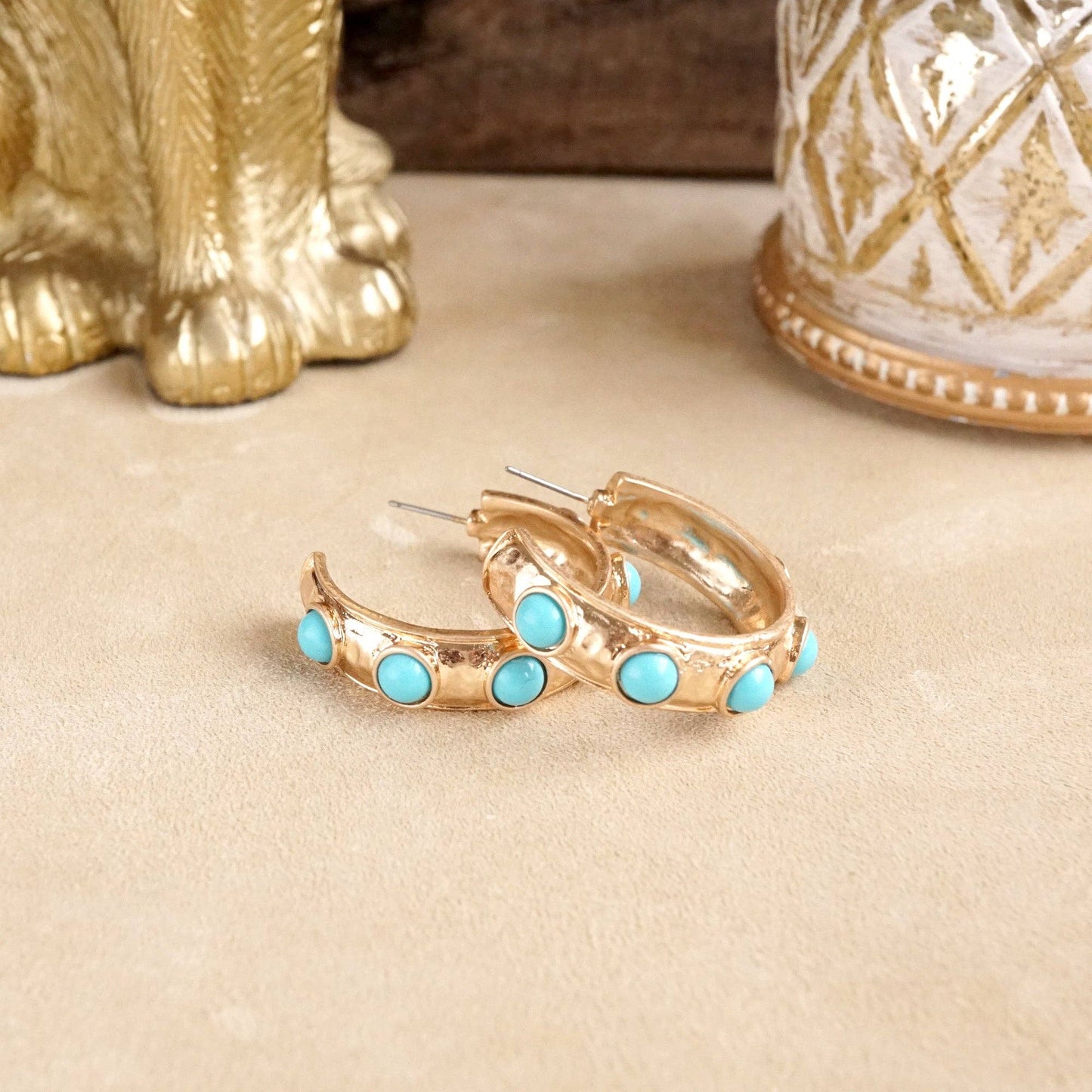 Jeweled Bubble Hoop Earrings – Colorful Acrylic Cabochons