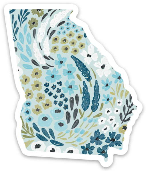 Georgia State Floral Sticker 3x2in.