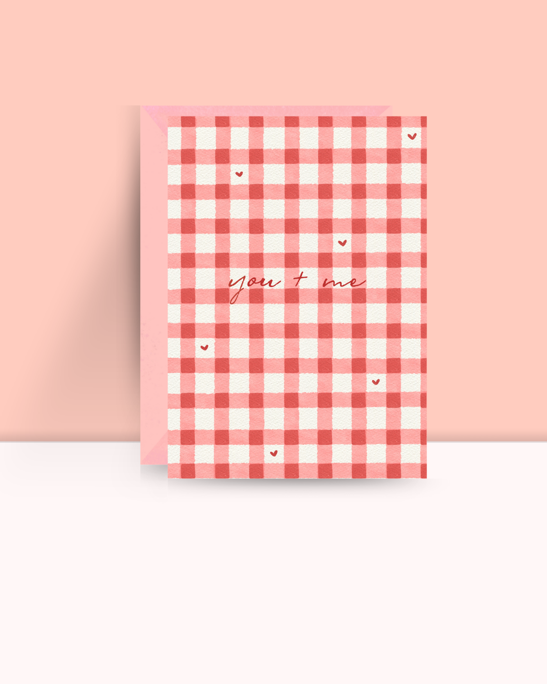You + Me Gingham Greeting Card