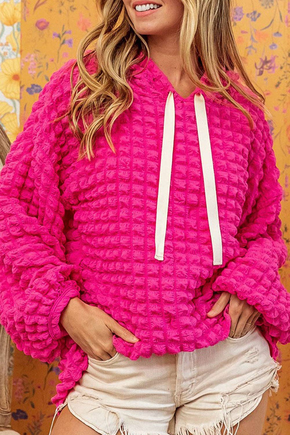 Saddle Blush Waffle Hoodie
