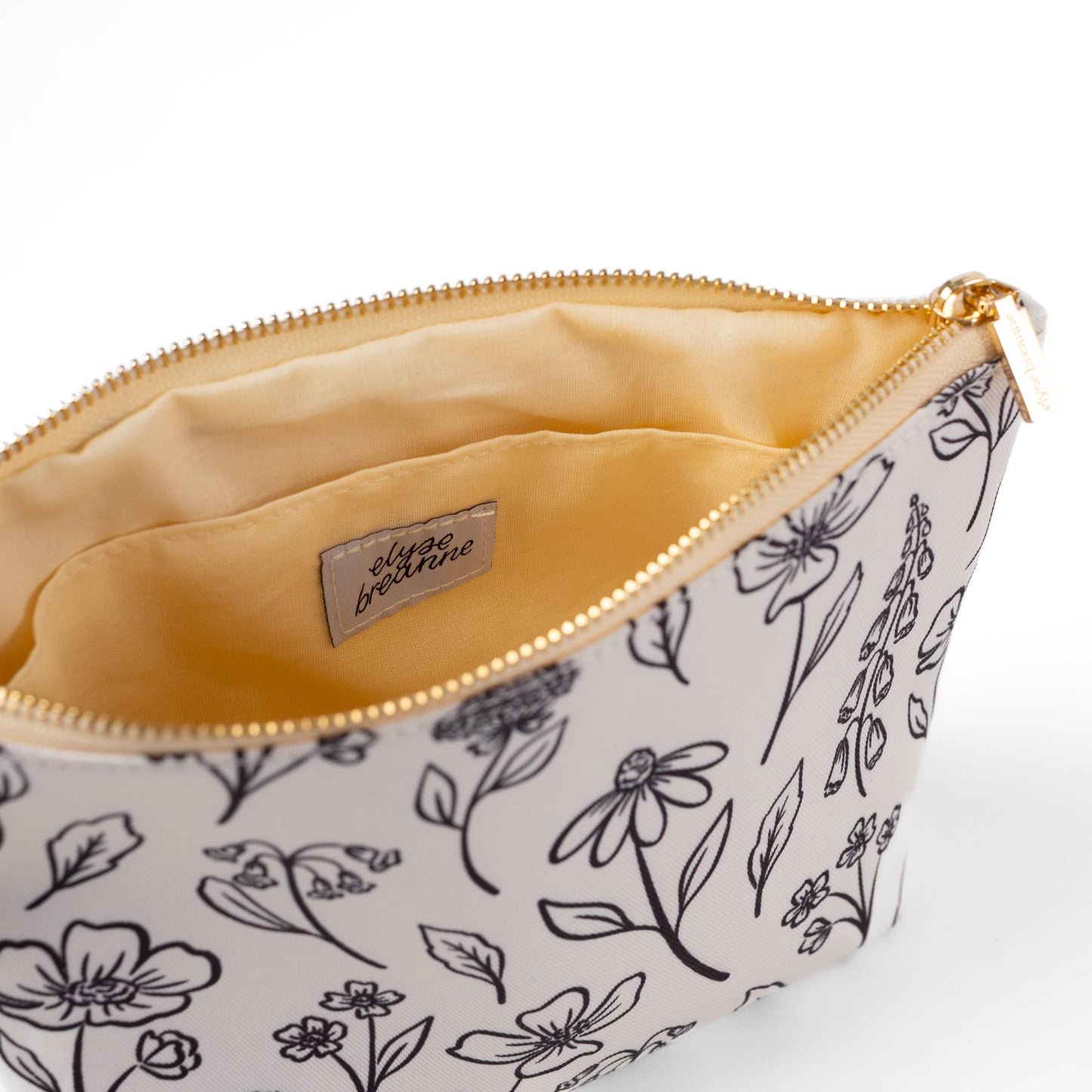 Ivory Pressed Floral Carry-All Pouch