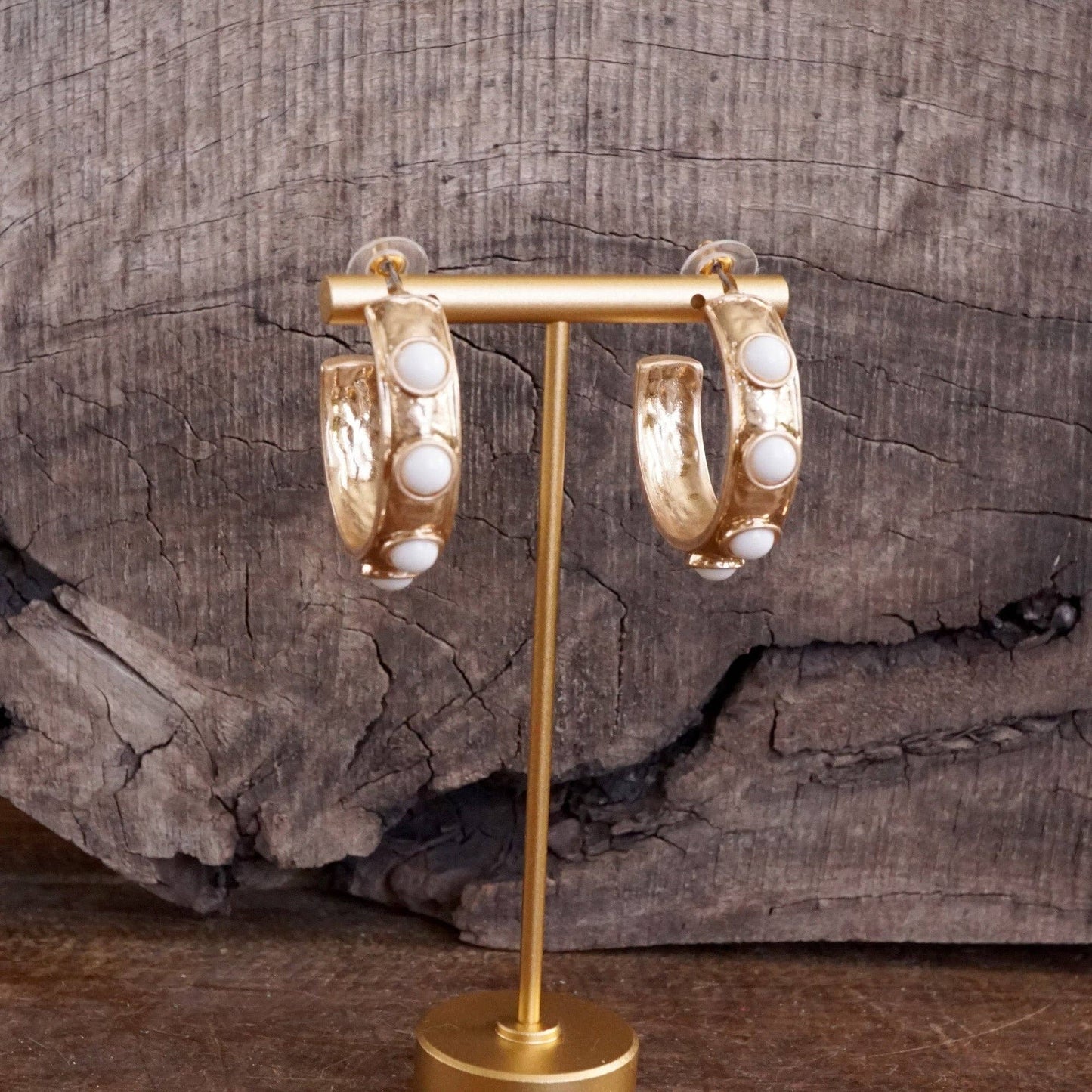 Jeweled Bubble Hoop Earrings – Colorful Acrylic Cabochons