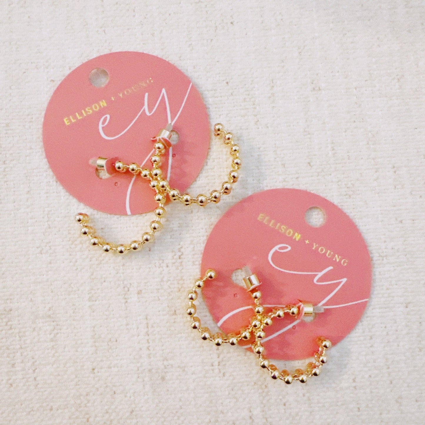 Doubled Ball Chain Hoop Earrings