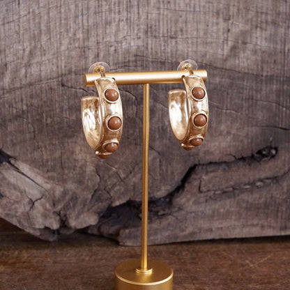 Jeweled Bubble Hoop Earrings – Colorful Acrylic Cabochons