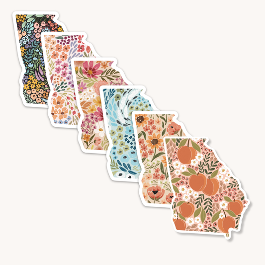 Georgia State Floral Sticker 3x2in.
