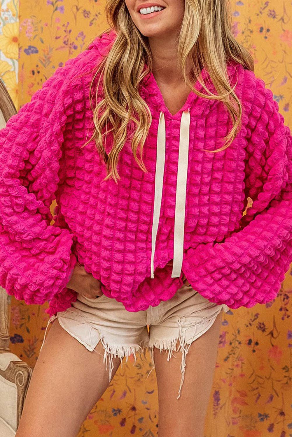 Saddle Blush Waffle Hoodie