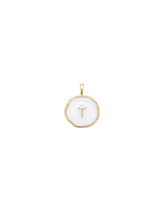 Gold Flat Cross Charm