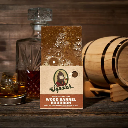 Men’s Natural Soap Bar – Wood Barrel Bourbon Scent, 5oz