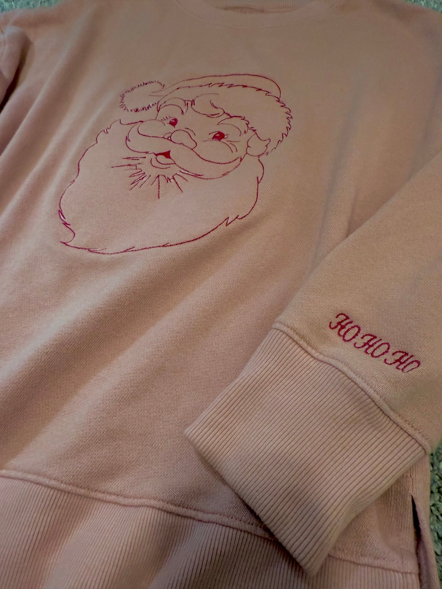 Pretty in pink santa sweater