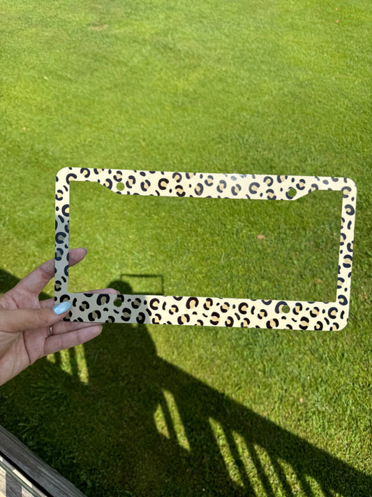 Leopard License Plate Frame 