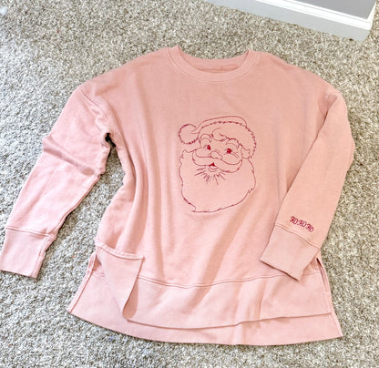 Pretty in pink santa sweater
