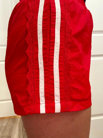 LACE TRIM GAME DAY SHORTS