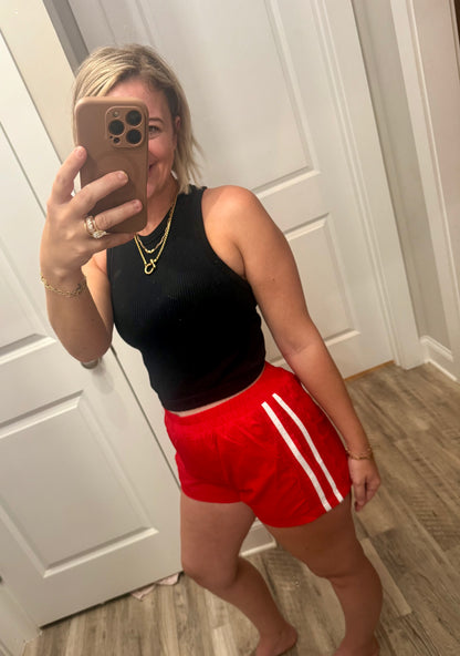 LACE TRIM GAME DAY SHORTS