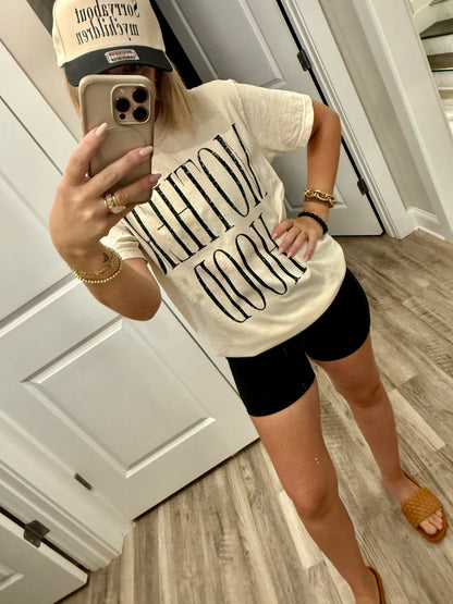 Distressed Motherhood T Shirt In Ivory
