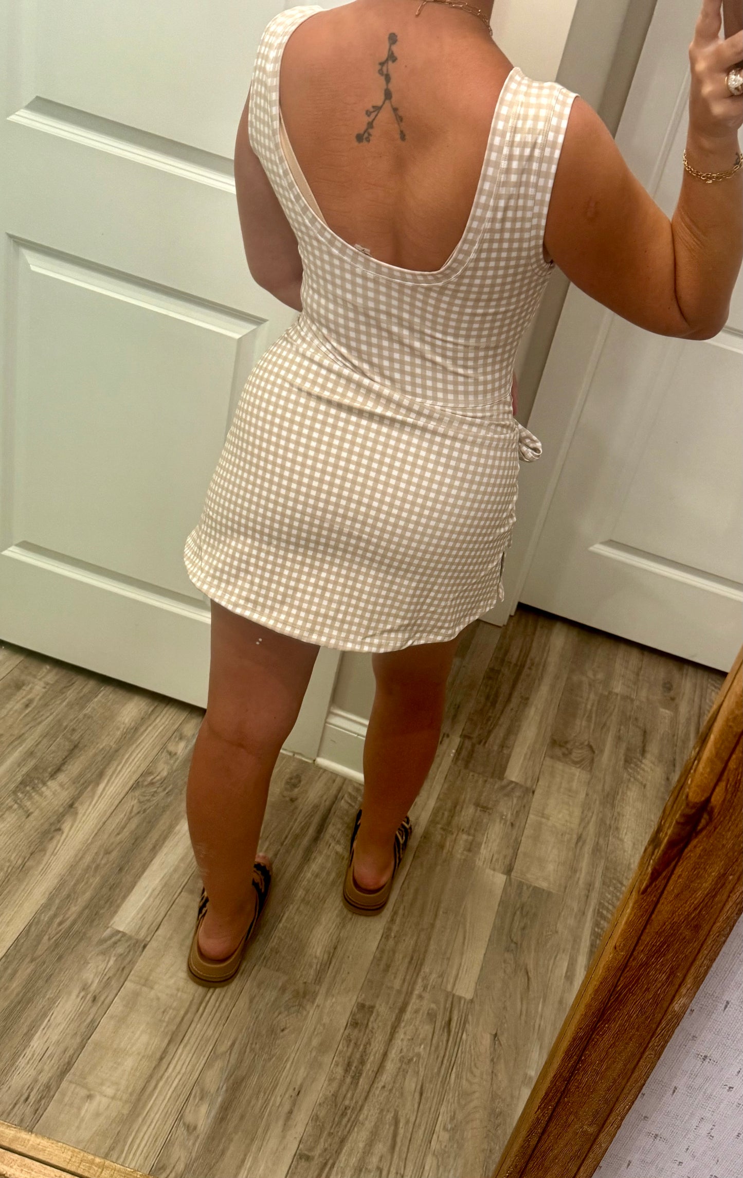 Gingham athletic wrap Dress