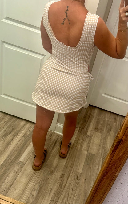 Gingham athletic wrap Dress