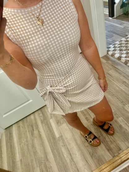 Gingham athletic wrap Dress