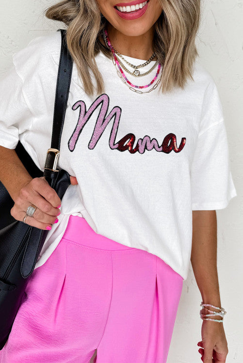 Mama Sequins Tee