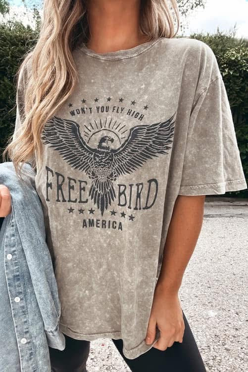 Free bird acid wash Tee 🦅
