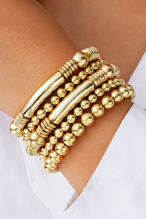 Gold Bar Bracelet Stack