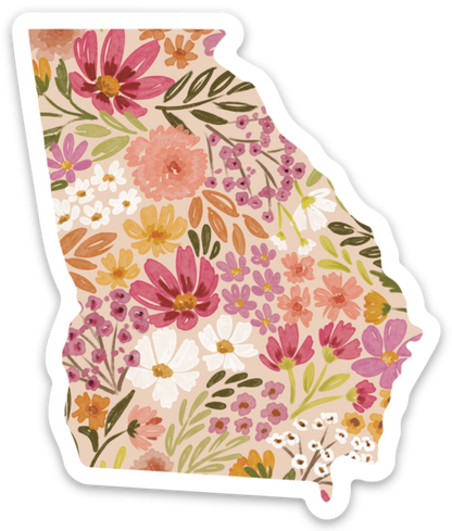 Georgia State Floral Sticker 3x2in.