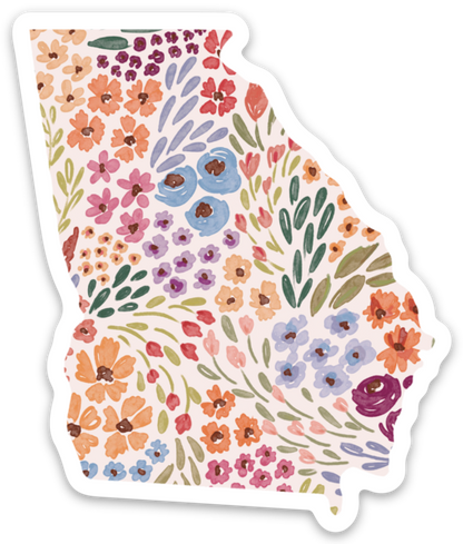 Georgia State Floral Sticker 3x2in.