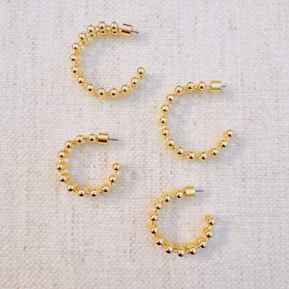 Doubled Ball Chain Hoop Earrings