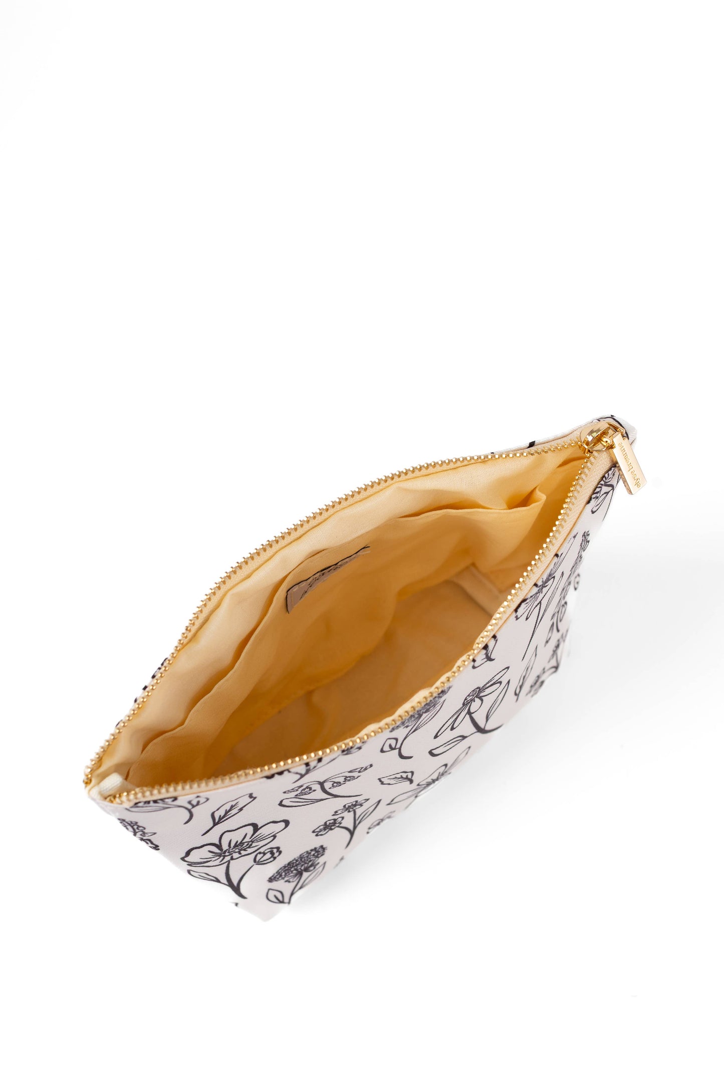 Ivory Pressed Floral Carry-All Pouch