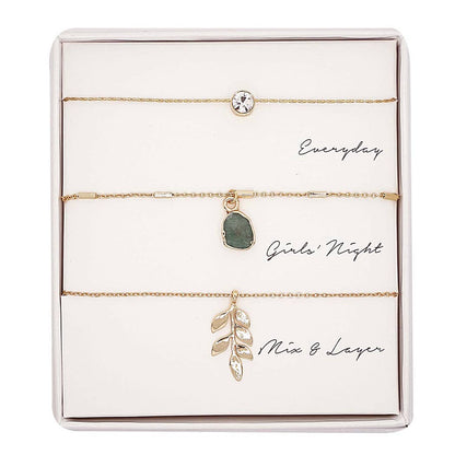 3PC Assorted Layering Pendant Necklace Gift Set