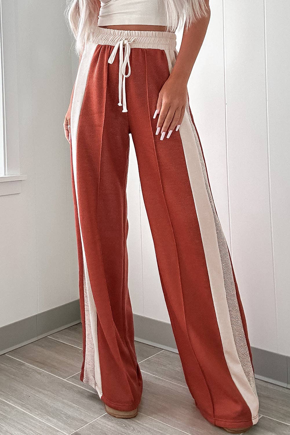 Muted Flame Wide Leg Pants