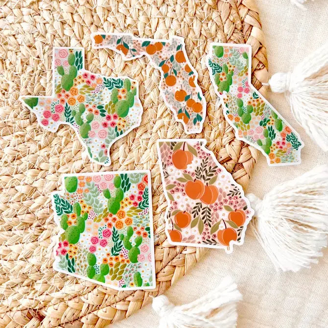 Georgia State Floral Sticker 3x2in.