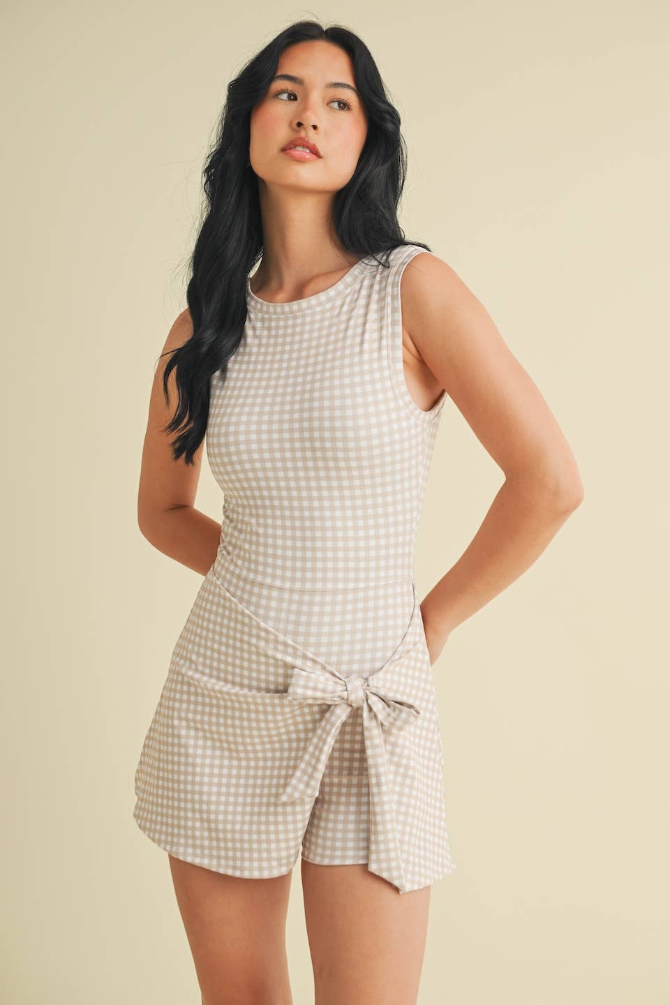 Gingham athletic wrap Dress