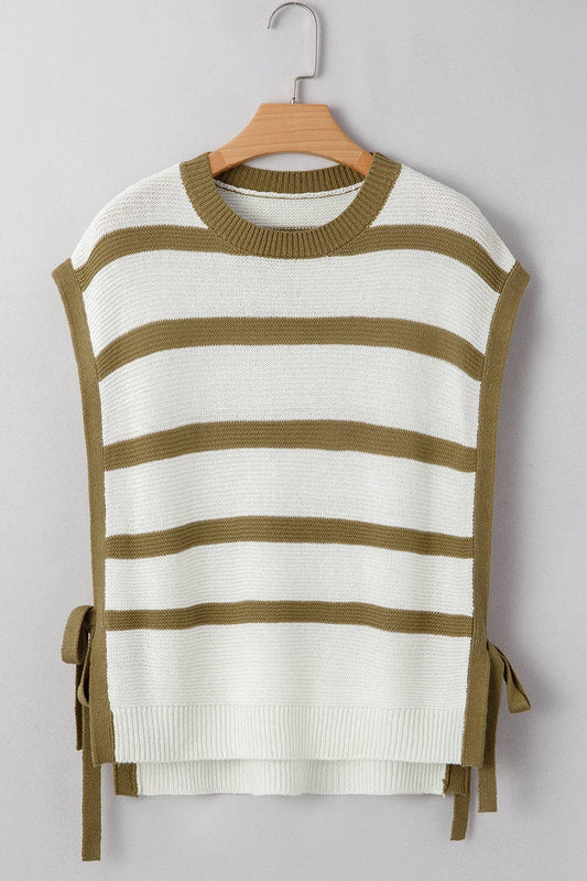 Stripe Tie Side Summer Sweater Top