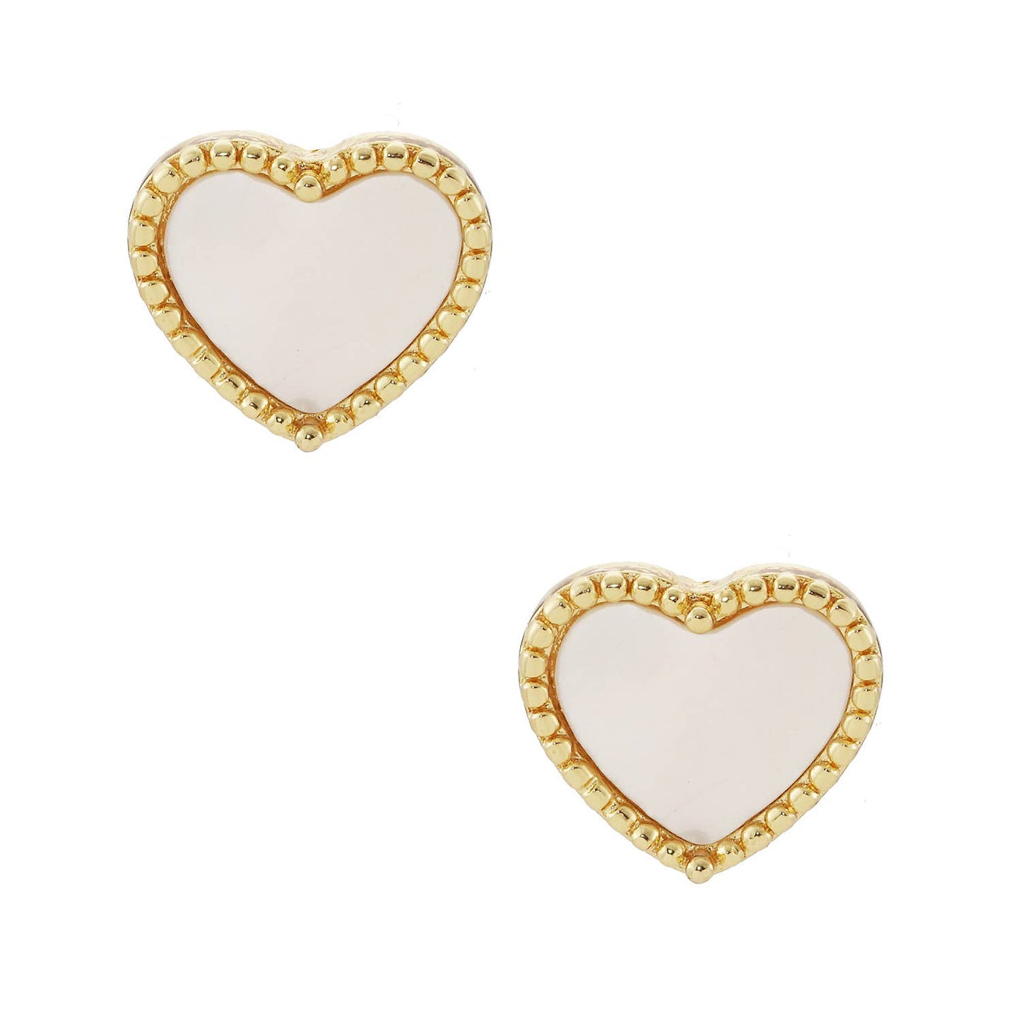 Heart Shaped Gold Dipped Post Earrings