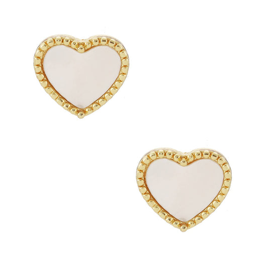 Heart Shaped Gold Dipped Post Earrings
