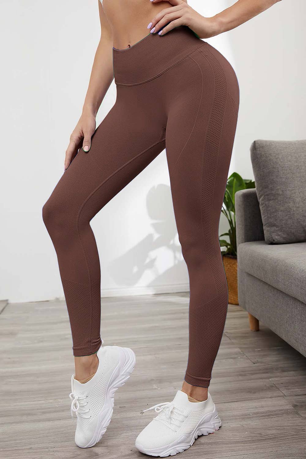 Solid color seamless full length butt lift  yoga legging