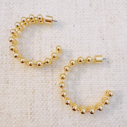 Doubled Ball Chain Hoop Earrings