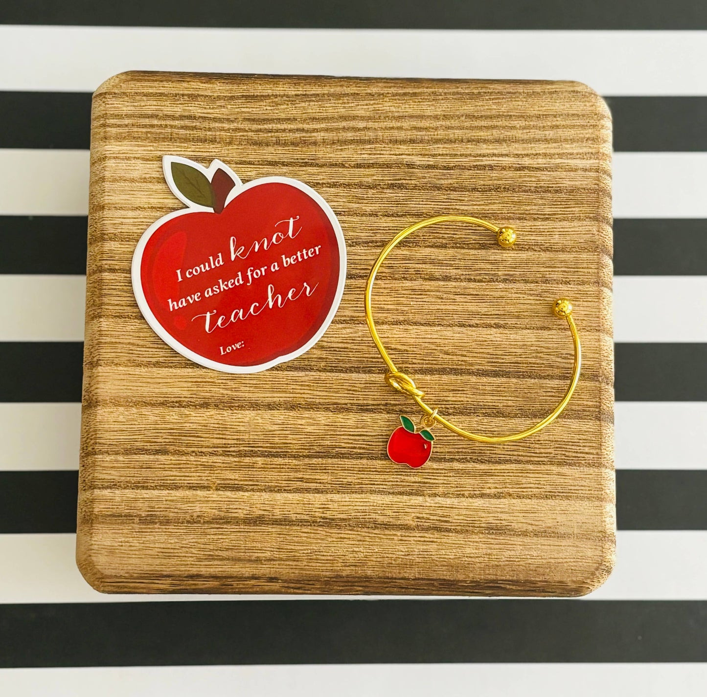 Teacher Appreciation Knot Bracelet & Stationery Tag Gift