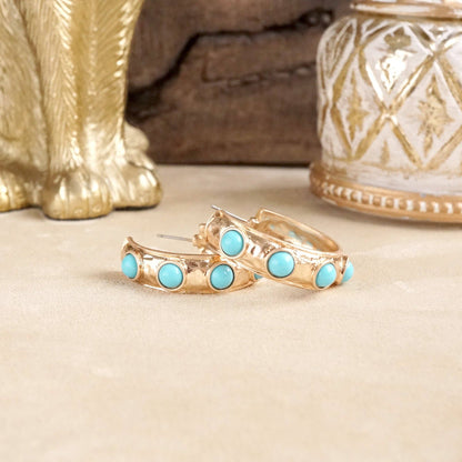 Jeweled Bubble Hoop Earrings – Colorful Acrylic Cabochons