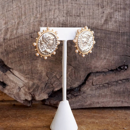 Boho Coin Statement Studs