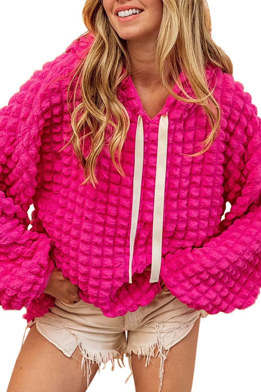 Saddle Blush Waffle Hoodie