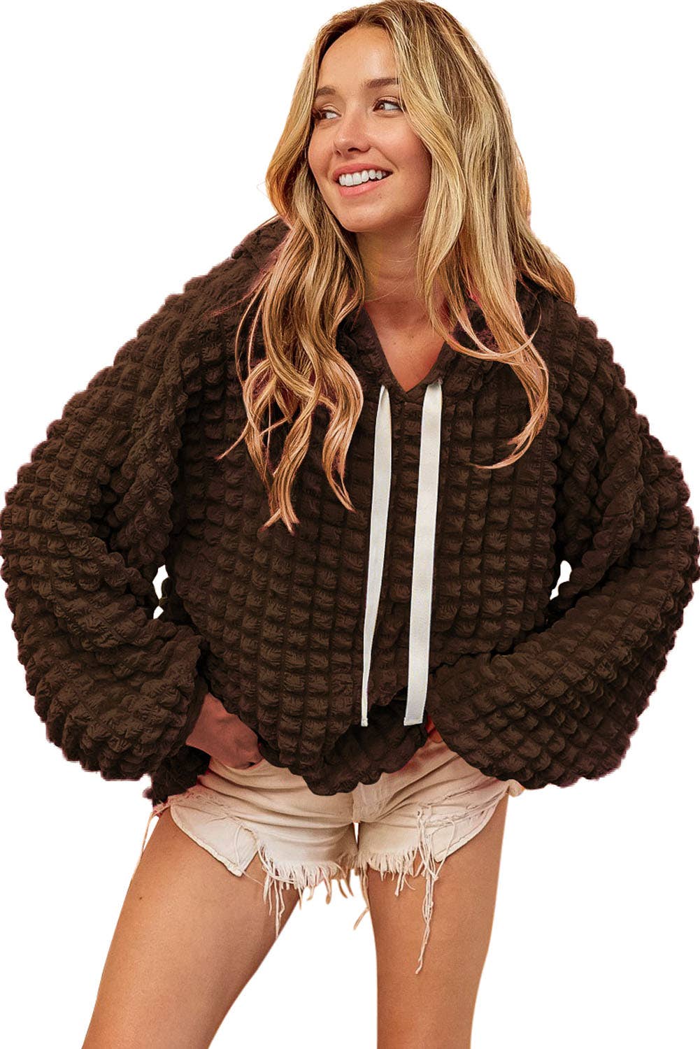 Saddle Blush Waffle Hoodie